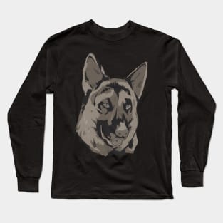 A German Shepherd head  transparent Drawing Long Sleeve T-Shirt